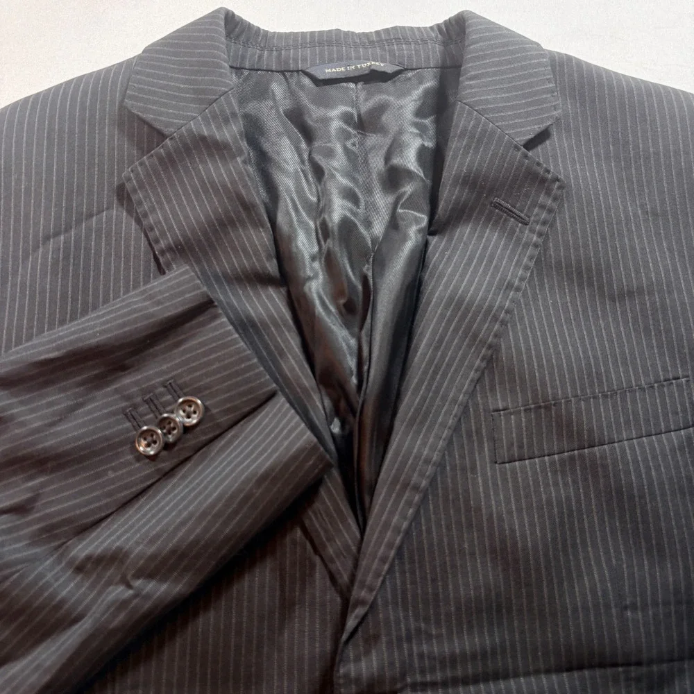 Banana Republic Pinstripe Blazer Mens 42R Wool Silk Blend Sport Coat Gray